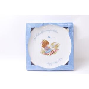 1970s Little Girl Happy Mother's Day, Decorative Plate, Genuine Porcelain